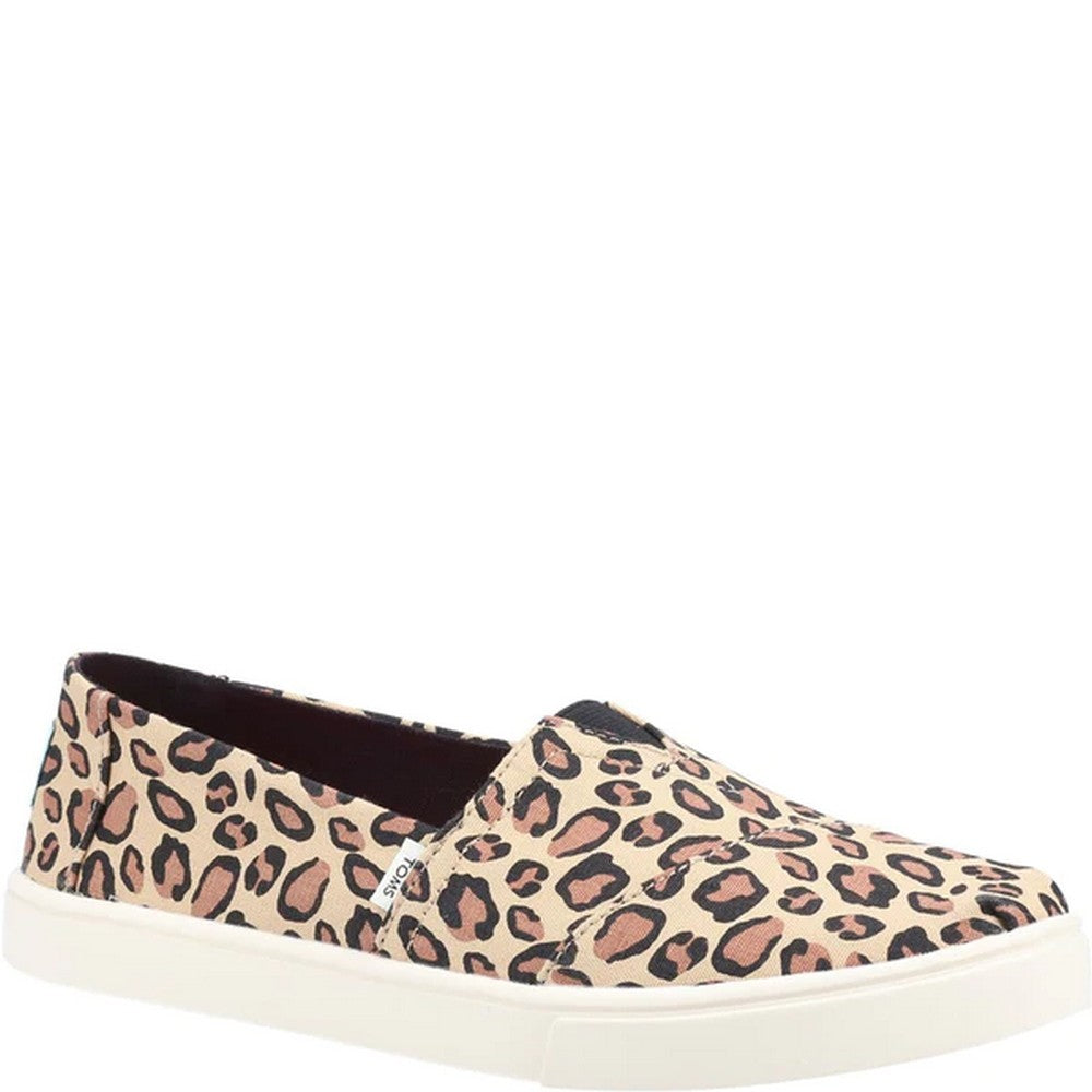 Black - Front - Toms Womens-Ladies Alpargata Leopard Print Espadrilles