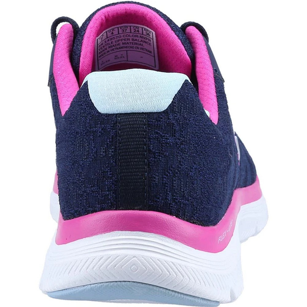 Navy-Purple - Back - Skechers Womens-Ladies Flex Appeal 4.0 Fresh Move Trainers