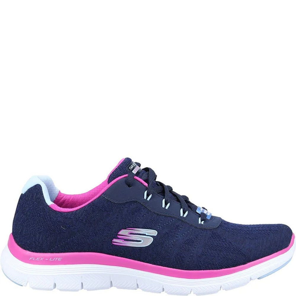 Navy-Purple - Lifestyle - Skechers Womens-Ladies Flex Appeal 4.0 Fresh Move Trainers