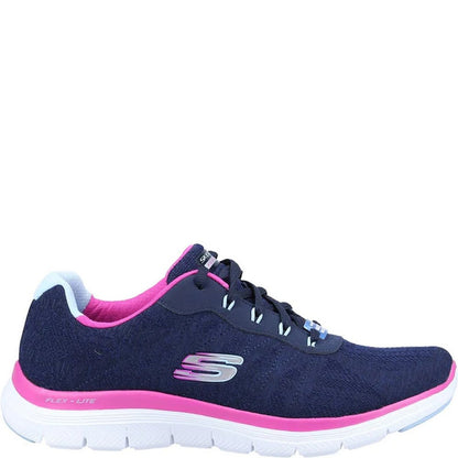 Navy-Purple - Lifestyle - Skechers Womens-Ladies Flex Appeal 4.0 Fresh Move Trainers