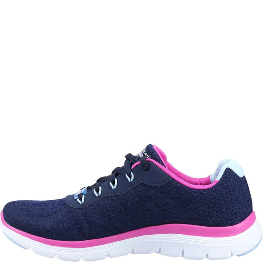 Navy-Purple - Pack Shot - Skechers Womens-Ladies Flex Appeal 4.0 Fresh Move Trainers