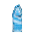 Atlantic-White - Side - James And Nicholson Mens Organic Cotton Striped T-Shirt