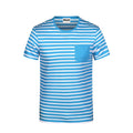 Atlantic-White - Front - James And Nicholson Mens Organic Cotton Striped T-Shirt