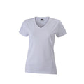 White - Front - James and Nicholson Womens-Ladies Slim Fit V-T