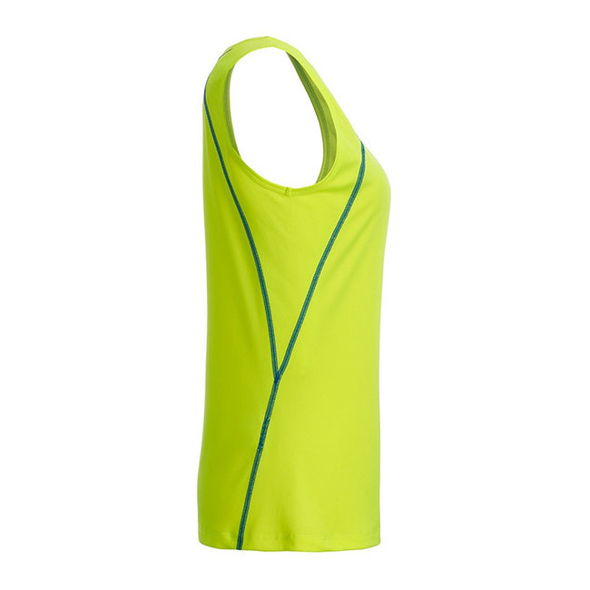Bright Yellow-Bright Blue - Back - James and Nicholson Womens-Ladies Sports Tank Top