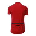 Tomato Red-Black - Back - James and Nicholson Mens Half Zip Bike T-Shirt