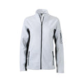 White-Carbon Grey - Front - James and Nicholson Womens-Ladies Workwear Fleece Jacket