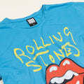 Blue-Purple - Back - Amplified Womens-Ladies Tongue Dip Dye The Rolling Stones T-Shirt