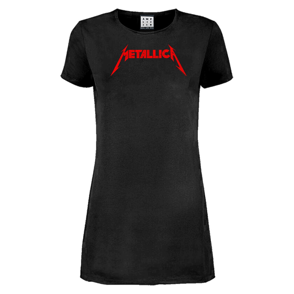 Charcoal - Front - Amplified Womens-Ladies Metallica Logo T-Shirt Dress