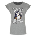 Heather Grey - Front - Psycho Penguin Ladies-Womens If You Were On Fire Premium T-Shirt