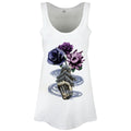White - Front - Requiem Collective Ladies-Womens Death`s Bouquet Floaty Tank