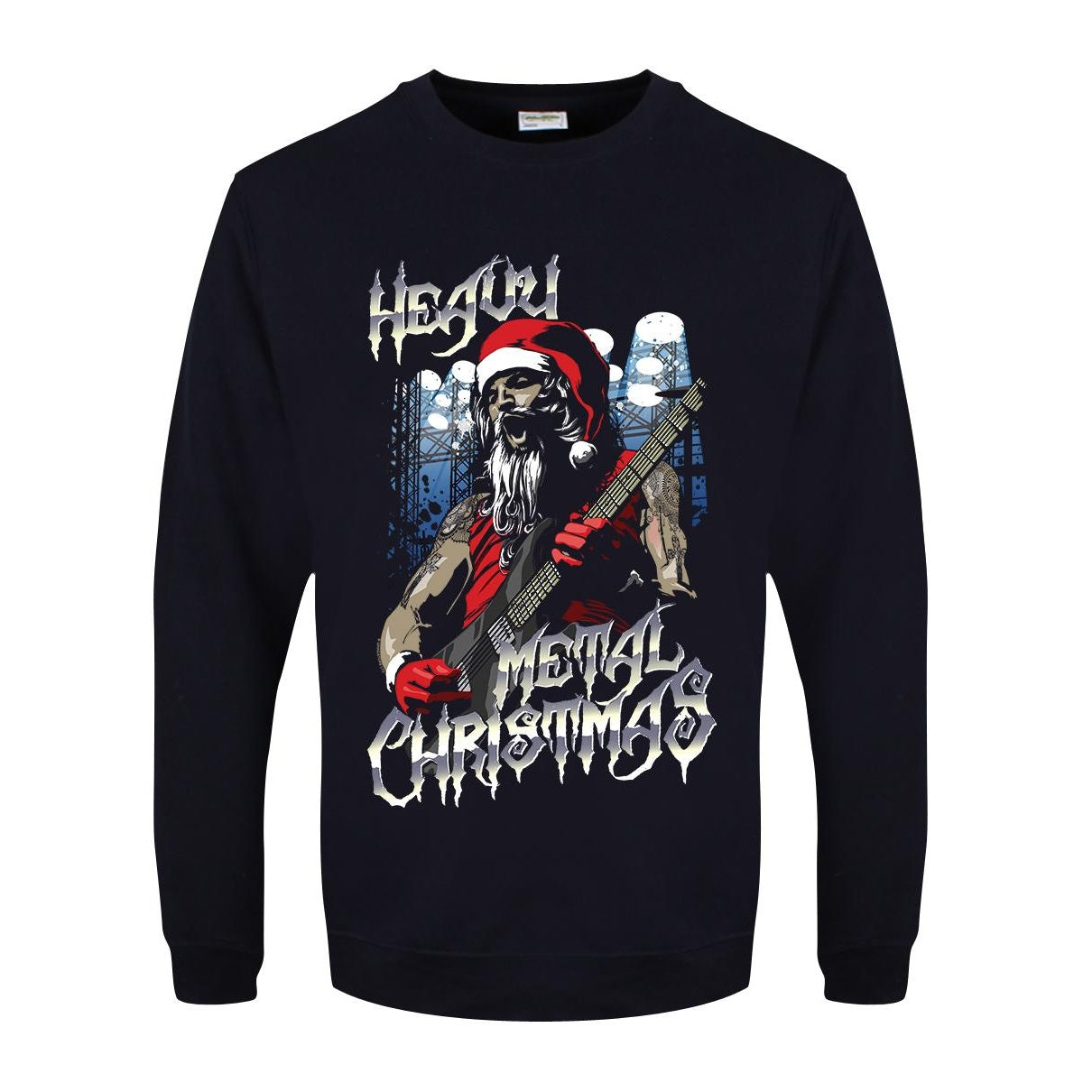 Navy - Front - Grindstore Mens Heavy Metal Christmas Jumper