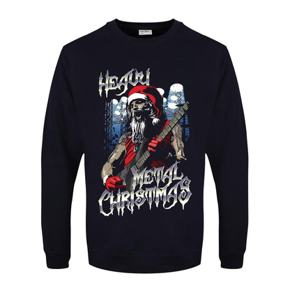 Navy - Front - Grindstore Mens Heavy Metal Christmas Jumper