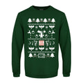 Bottle Green - Front - Grindstore Mens Mogwai Pattern Christmas Sweater