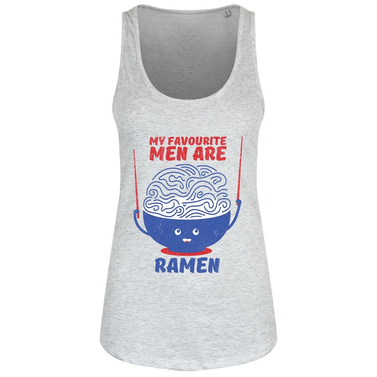 Grey - Front - Grindstore Womens-Ladies My Favourite Men Are Ramen Tank Top