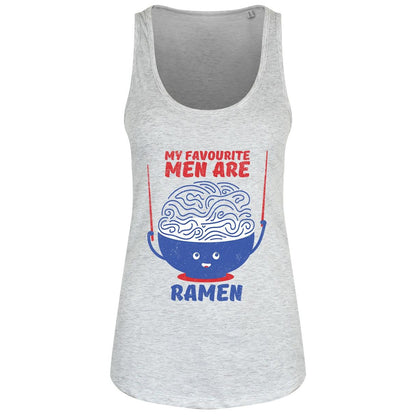 Grey - Front - Grindstore Womens-Ladies My Favourite Men Are Ramen Tank Top