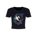Black - Front - Hexxie Womens-Ladies Black Is My Happy Colour Paige Crop Top