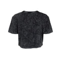 Grey - Side - Hexxie Womens-Ladies So Bored Of Reality Rose Acid Wash Oversized Crop Top