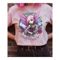 Pink - Back - Hexxie Womens-Ladies Totally Winging It Violet Crop Top