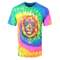 Multicoloured - Front - Unorthodox Collective Mens Lion Tie Dye T-Shirt