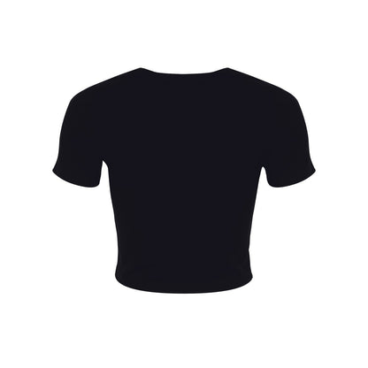 Black - Back - Grindstore Womens-Ladies Social Anxiety Crop Top