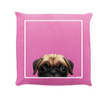Pink - Front - Inquisitive Creatures Pug Filled Cushion