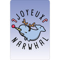 Blue - Front - Greet Tin Card Joyeux Narwhal Christmas Plaque