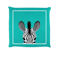 Turquoise - Front - Inquisitive Creatures Zebra Filled Cushion