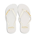 White - Front - BeachyFeet Womens-Ladies Flip Flops