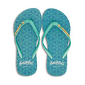 Azure Blue-Turquoise - Front - BeachyFeet Womens-Ladies Larimar Flip Flops