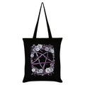 Black-Light Purple - Front - Grindstore Pagan Pentagram Tote Bag
