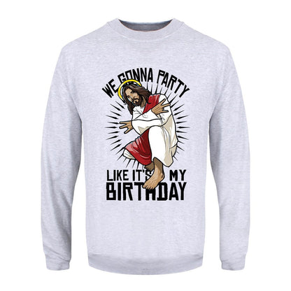 Grey - Front - Grindstore Mens We Gonna Party Like It´s My Birthday Christmas Jumper