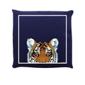 Navy-White-Brown - Front - Inquisitive Creatures Tiger Cushion