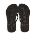 Black - Back - BeachyFeet Womens-Ladies La Fiesta Flip Flops