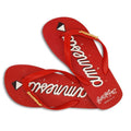 Red - Back - BeachyFeet Mens Amnesia Poolside Flip Flops