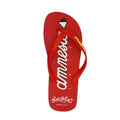 Red - Front - BeachyFeet Mens Amnesia Poolside Flip Flops