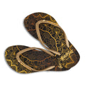 Black-Gold - Side - BeachyFeet Womens-Ladies Mandala Flip Flops
