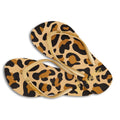 Brown - Side - BeachyFeet Womens-Ladies Leopardo Flip Flops