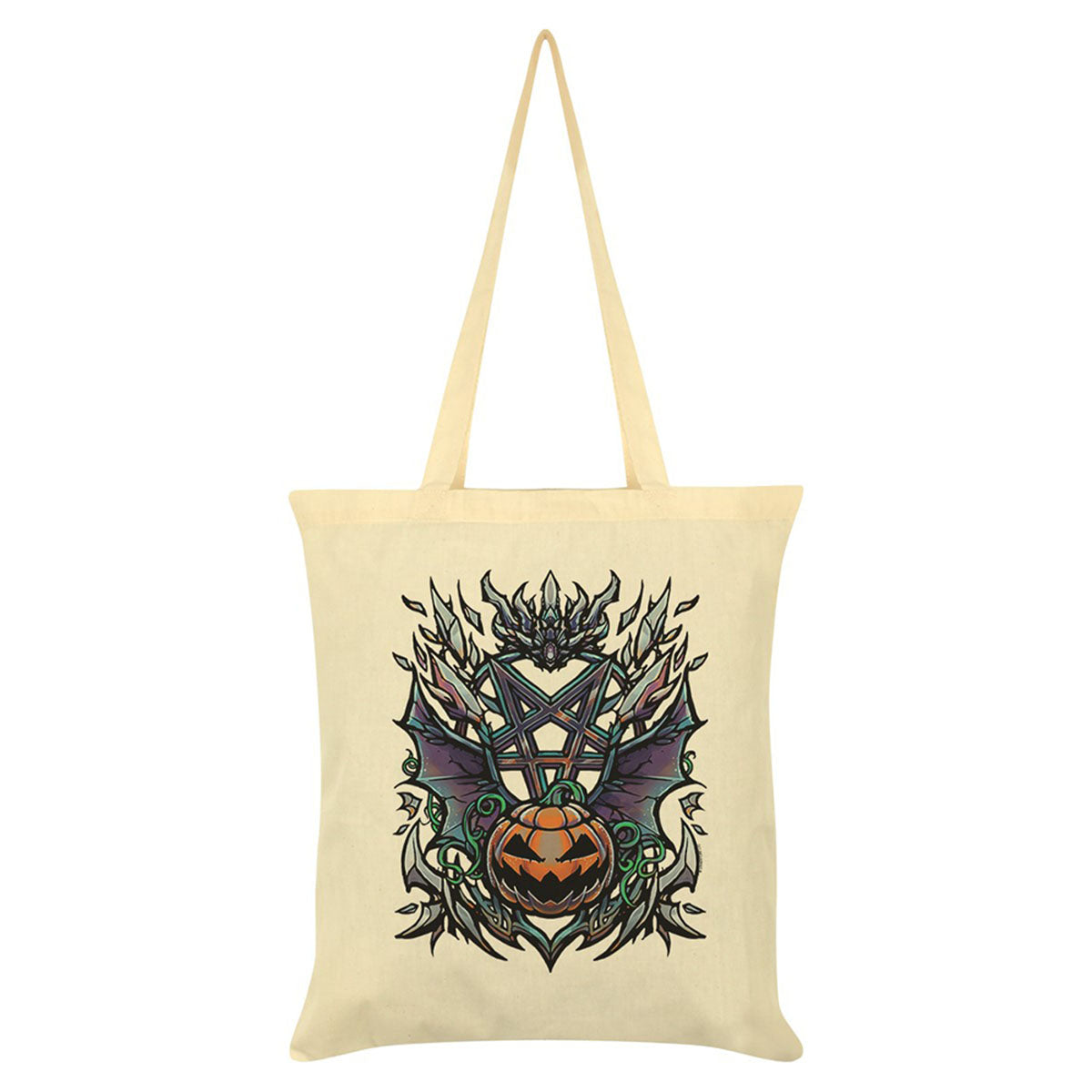 Cream - Front - Grindstore Pumpkin Tote Bag