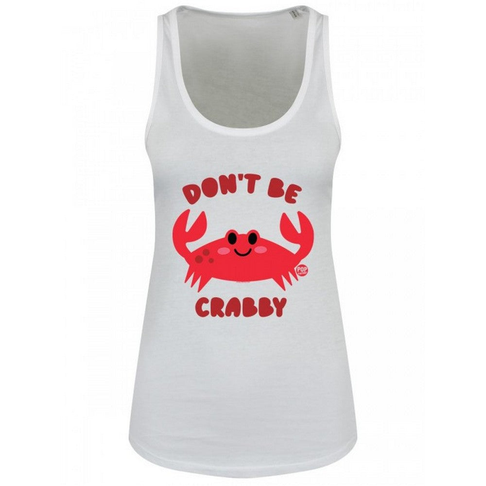 White-Red - Front - Pop Factory Womens-Ladies Don´t Be Crabby Tank Top