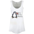 White - Front - Psycho Penguin Ladies-Womens Cute, Cuddly & Psychotic Floaty Tank