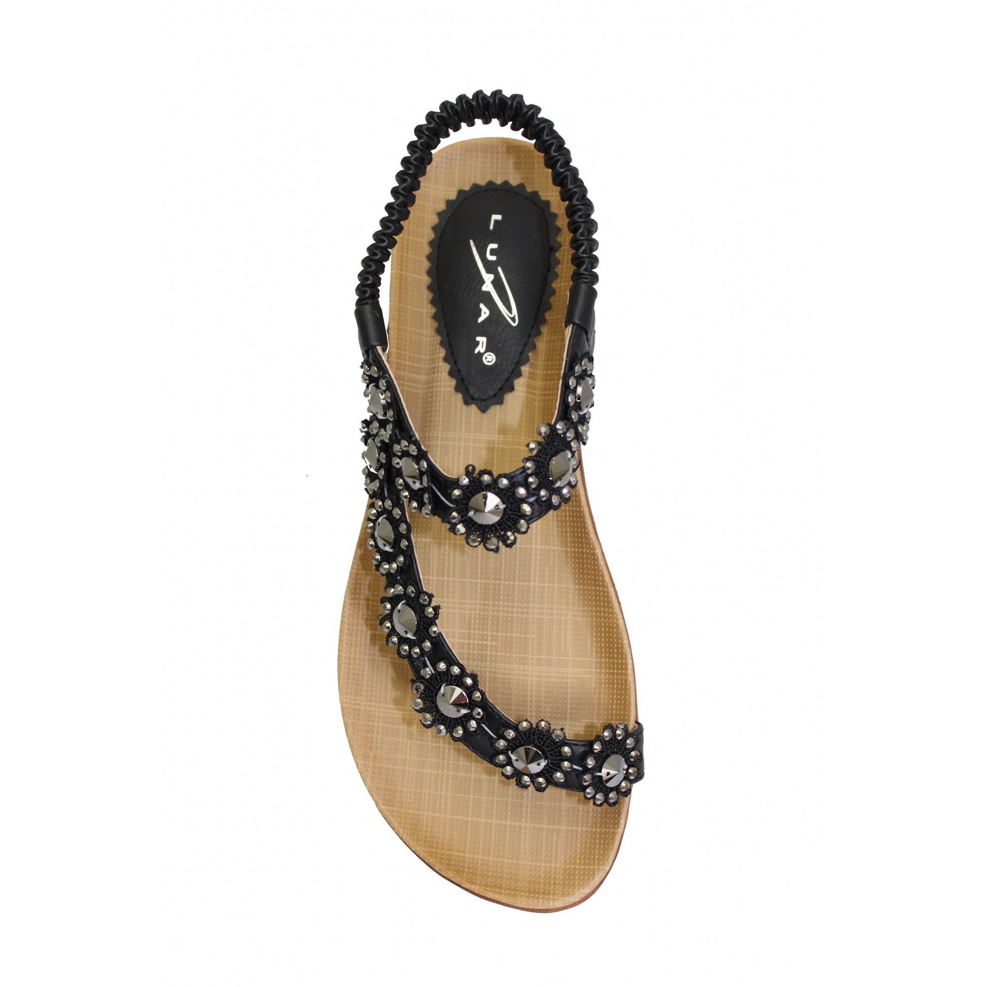 Black - Lifestyle - Lunar Womens-Ladies Charlotte Flower Sandals