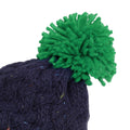 Navy-Green - Lifestyle - Adults Unisex Knit Feel Bobble Hat