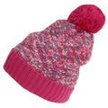 Pink - Front - Womens-Ladies Bobble Texture Bobble Hat