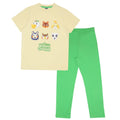 Cream-Green - Front - Animal Crossing Childrens-Kids Logo Pyjama Set
