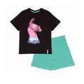 Black-Teal - Front - Fortnite Childrens-Kids Glow In The Dark Short Pyjama Set