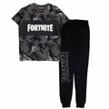 Black - Front - Fortnite Childrens-Kids Emotes Camo Pyjama Set