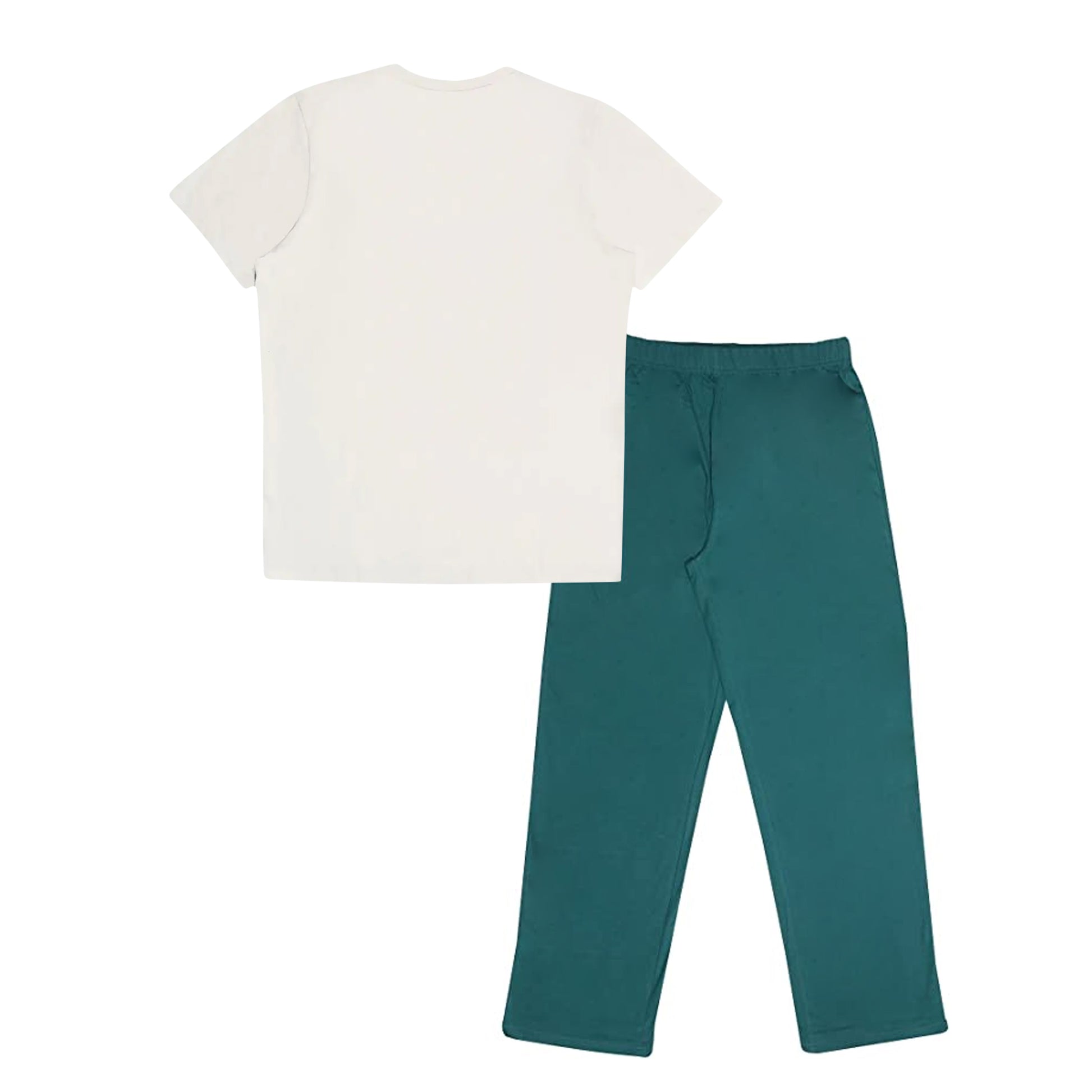 Cream-Green - Back - Star Wars: The Mandalorian Unisex Adult Grogu Pyjama Set