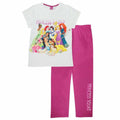 White-Pink - Front - Disney Princess Womens-Ladies Squad Pyjama Set