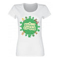 White-Green - Front - Animal Crossing Womens-Ladies Logo T-Shirt